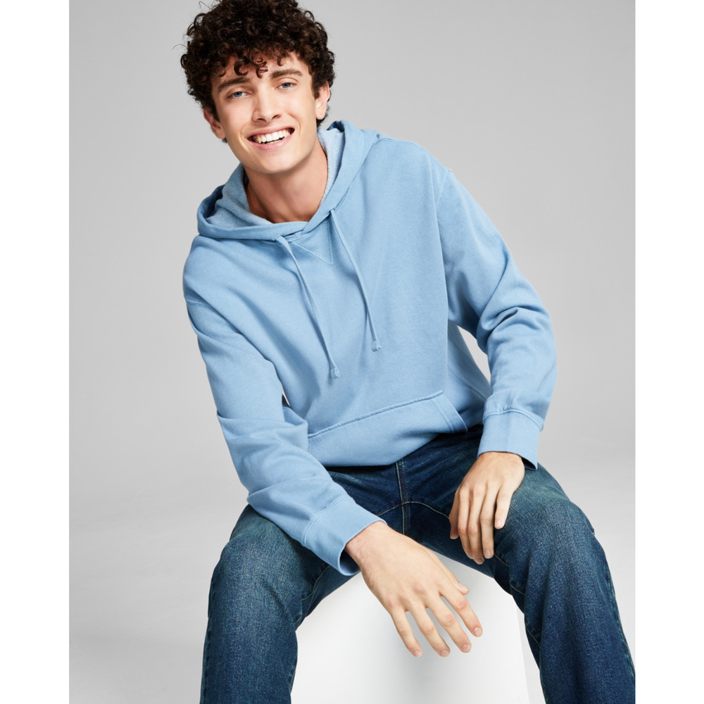 And Now This Men Fleece Pullover Hoodie Light Blue Size XXL